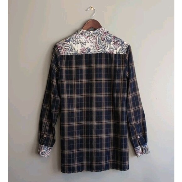 Artisan De Luxe Size Small Plaid Flannel Top Womens Button Up Shirt Paisley LS S - Picture 5 of 5